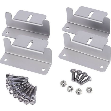 Confezione da 4 staffe a Z per pannelli solari - Montaggio su tetto di pannelli solari da 100 mm con dadi e bulloni per camper, barche, tetti, pareti e altre installazioni su tetti fuori rete