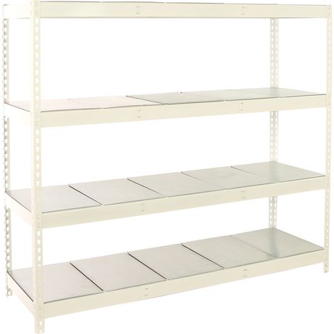 Estantería metálica sin tornillos SIMONRACK de 4 estantes (200x240x75cm) BLANCO Y GALVANIZADO