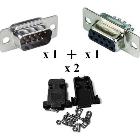 Kit Connettore D-SUB DB9 Maschio Femmina a Saldare