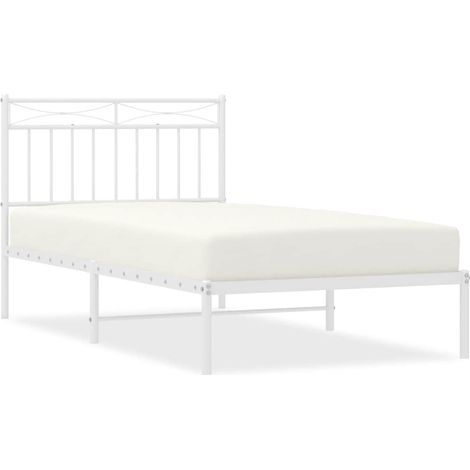 Maison Exclusive - Giroletto con Testiera Metallo Bianco 100x190 cm (1/5)