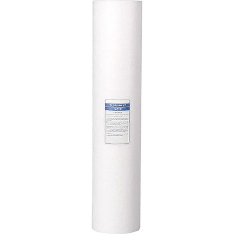 Filtre à sédiments pour toute la maison (50,8 cm x 11,4 cm), cartouche filtrante grande capacité pour purificateur d'eau (50,8 cm), précision de filtration : 1 micron (1/5)