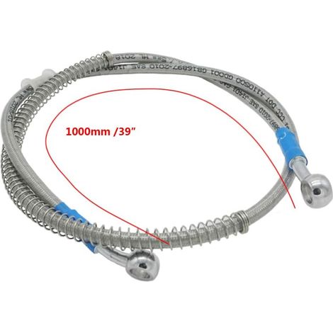 1000mm 100cm Universal Moto Tuyau De Frein Tressé en Acier Hydraulique Renforcer Frein Embrayage Huile Tuyau Tuyau De Conduite Compatible avec Motorcycle Pit Dirt Street Sport Bikes (1/5)