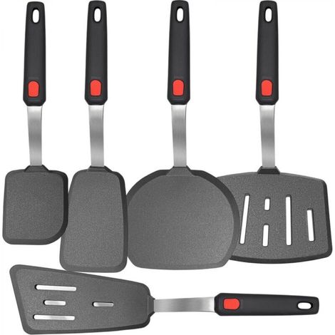 Ensemble de 5 spatules en silicone pour mélanger, manche et lame en caoutchouc résistant à la chaleur jusqu'à 600 °F, ustensiles de cuisine antiadhésifs, spatule à œufs (1/5)