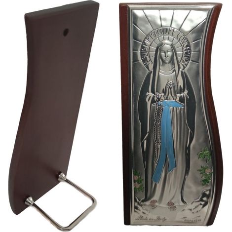 Icona sacra madonna in argento 925 legno quadro idea regalo casa bomboniera bimbo bimba comunione cresima da poggiare appendere (1/5)