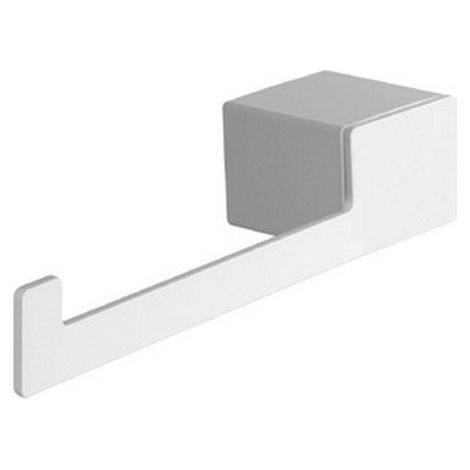 Porta rotolo gancio a sinistra in acciaio inox finitura bianca opaca NUEVO-B kamalu