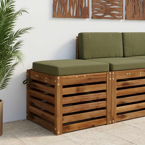 vidaXL Cojín de asiento de 1 pieza SOEST 100% Poliéster Verde oliva (1/5)