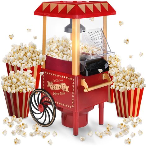 Machine à pop-corn rétro, 0,3 L, compacte et de style vintage, parfaite pour les cadeaux de Noël faits maison (rouge).
