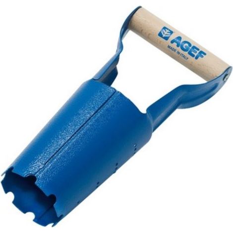 AGEF - PIANTABULBI IN ACCIAIO CON MANOPOLA IN LEGNO - VERNICIATO BLU