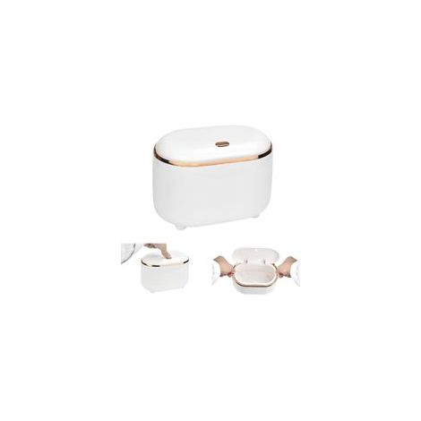 Poubelle de salle de bain avec couvercle à bouton-poussoir – Matériau ABS résistant à la chaleur – Design compact pour espaces réduits (1/5)