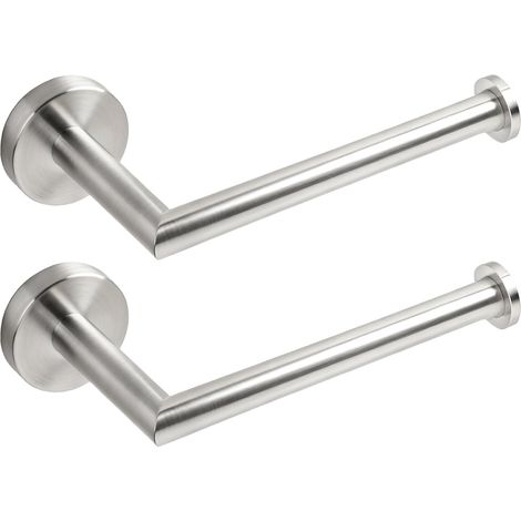 Toilettenpapierhalter, Edelstahl Rostfrei Klopapierhalter für Wandmontage, Klorollenhalter für Bad und Küche, WC Papier Halterung, Gebürstet Edelstahl, 2 Stück
