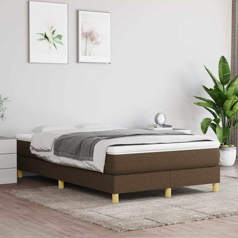 Sommier à ressorts de lit - Sommier pour Adulte et Enfant - Marron foncé 120x200 cm Tissu BV628653 - BonneVie (1/5)