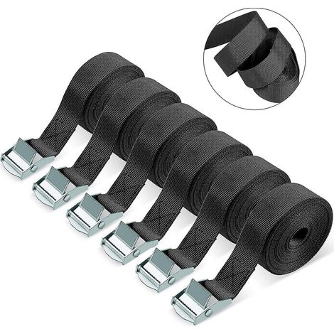 Zurrgurte, Set mit 6 robusten Spanngurten, verstellbare Ratschengurte, geeignet für Motorräder, Ladungen, LKWs, Anhänger, Gepäck.