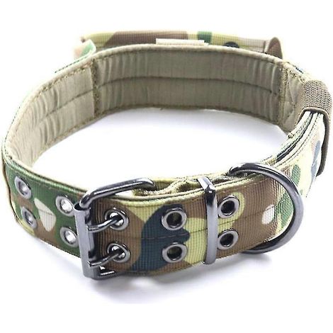 Collar táctico para perro, de nailon militar, resistente, con hebilla metálica. (1/5)