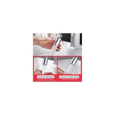 Aeratore per rubinetto - Testa del rubinetto da cucina girevole a 720°, aeratore con filtro per rubinetto per cucina e bagno - Crezuo