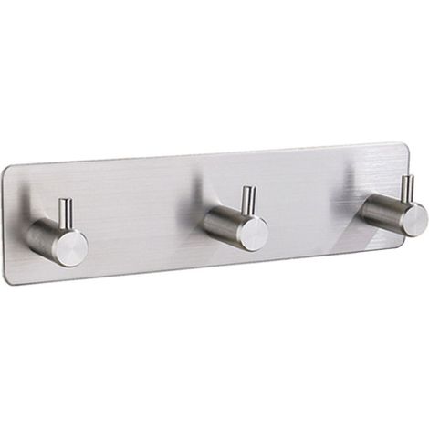 Crochet adhésif pour serviette de salle de bain, crochet mural robuste sans perçage pour douche, porte-serviettes auto-adhésif, crochet mural, crochet adhésif nickel brossé pour cuisine, porte, clé, 3 (1/5)