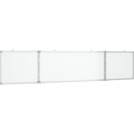 Lavagna magnetica pannello di scrittura per scuola casa ufficio pieghevole 200 x 40 x 1,7 cm alluminio 020045528