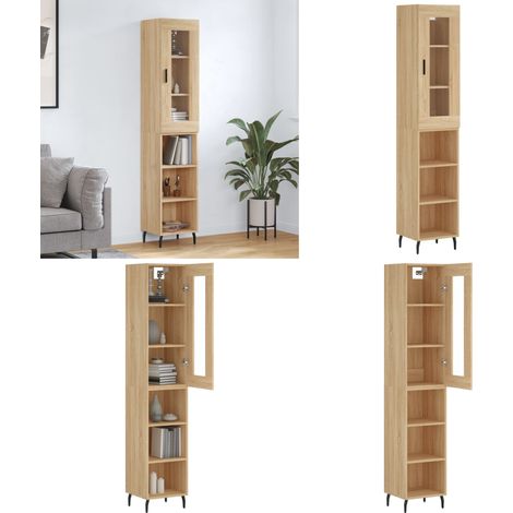 Highboard Sonoma-Eiche 34,5x34x180 cm Holzwerkstoff - Holzwerkstoff - Stauraum (1/5)