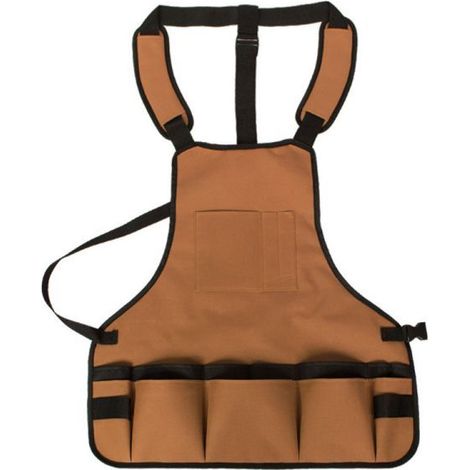 Taille élargie : 58 x 60 cm (café) Tablier de barbecue extérieur Imperméable, résistant aux taches Tablier de rangement pour outils de jardin (1/5)
