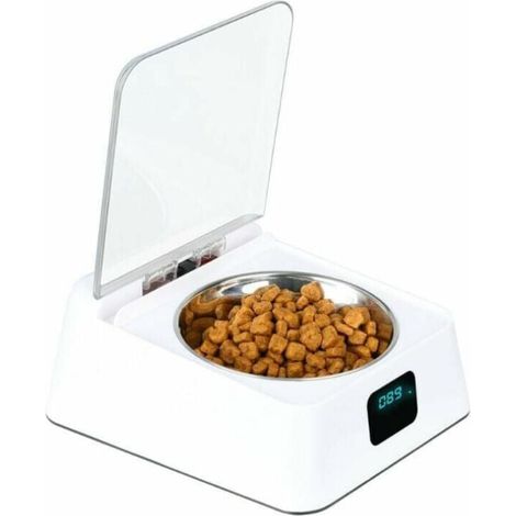 330ml Infrared Sensor Bowl, Stainless Steel, Auto Open/Close Lid, with USB Charging Cable, 3-5 Minutes Rest Time, Suitable for Dogs and Cats MUMU