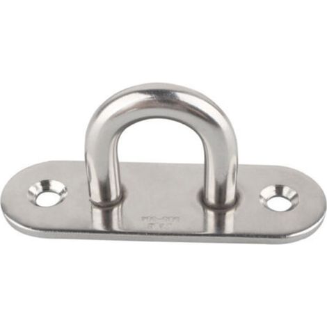 12 ganci in acciaio inox, ganci metallici a U in acciaio inox 304, piastra ad occhiello in acciaio inox, ganci metallici a U con 2 fori, capacità di carico fino a 150-200 kg, con 24 viti (5 mm)