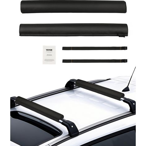 VEVOR Coussinets de Toit Universels 71 cm, Coussinets pour Barres Transversales et Porte-kayak, Charge 40 kg, avec 2 Sangles deArrimage et Fermeture Auto-agrippante, pour Canoë Planche de Surf