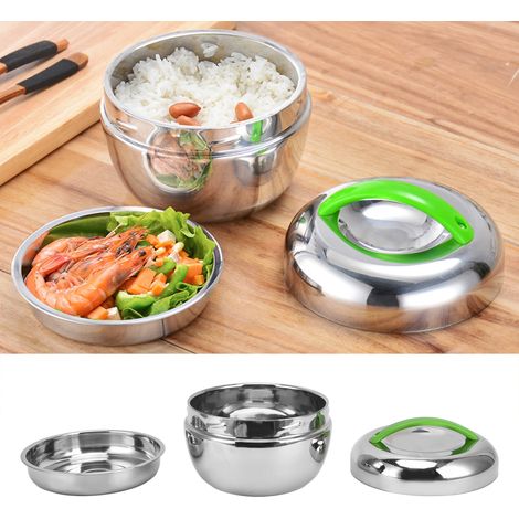 Boîte Repas Isotherme en Acier Inoxydable 1.3L avec Compartiments, Double Paroi pour Conservation Chaud/Froid, 44oz