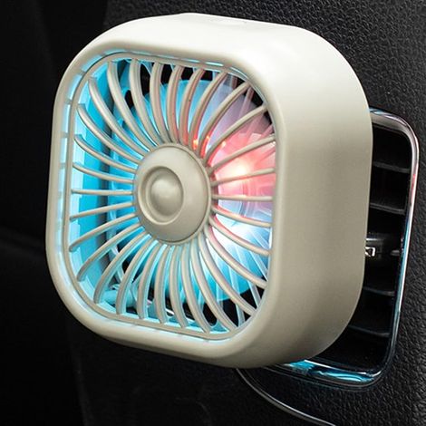 Ventilateur de Ventilation de Voiture, 3 Vitesses de Vent, alimenté par USB, Fonctionnement Silencieux, Portable, Facile à Installer, Lumière Colorée pour Véhicules (Kaki) (1/5)
