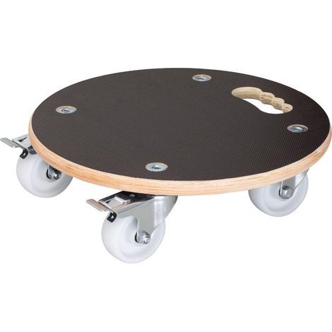 WAGNER Carrello per Piante Maxigrip Ø 38 x 11 cm I Portavaso per Interni ed Esterni I Carrello in Legno FSC® con 2 Ruote con Freno I Portata 250 kg I Made in Germany - 20110701 (1/4)
