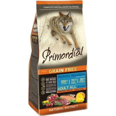 Primordial Dog Grain Free Adult Trota e Anatra - Sacco 12 Kg -