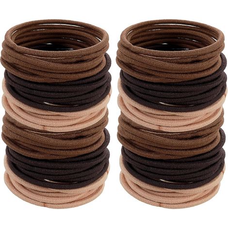 Lot De 100 Elastique Cheveux, Élastiques À Cheveux Sans Dommages Accessoires Pour Cheveux Doux Sans Couture Durables Pour Cheveux Moyens Et Épais Cheveux Bouclés Femmes Et Homme (1/5)