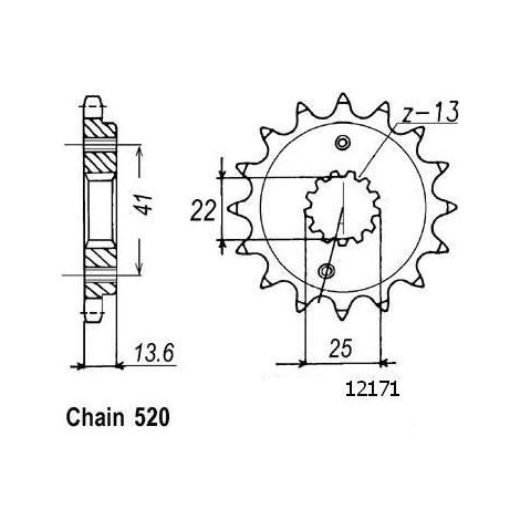 Pignon avant JT F1307-15, 15 dents, taille 520