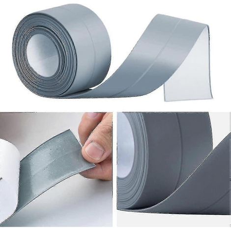 Plinthe flexible - Bande de finition 22 mm x 6 mètres pour cuisine et salle de bain, bande d'étanchéité auto-adhésive, bande pliable et flexible, joint d'étanchéité Sfs (1/3)