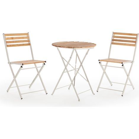Garten-Bistro-Set Ambar 3-teiliges weißes, Tisch und 2 Stühle (1/5)