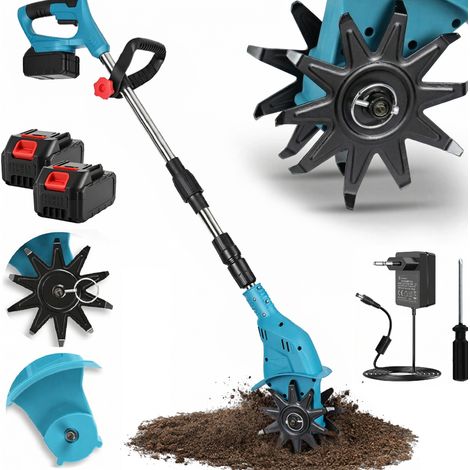 Akku-Gartenfräse für Gartenböden 2× AKU 1500 Ah