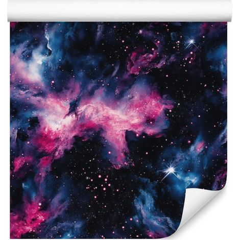 Papier peint aquarelle galaxie bleu marine, noir, bleu et violet 50x1000 cm (1/5)