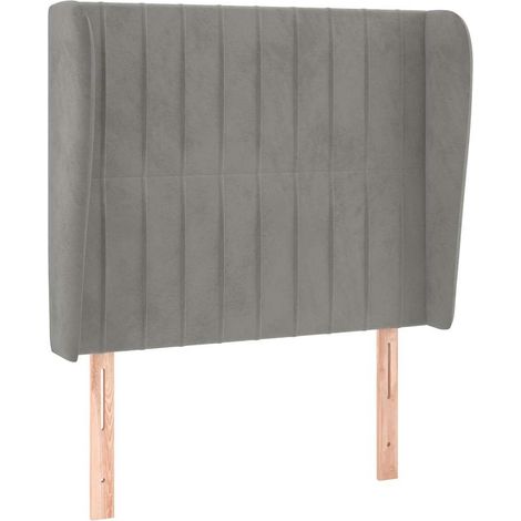 Maison Exclusive - Tête de lit avec oreilles Gris clair 83x23x118/128 cm Velours (1/5)
