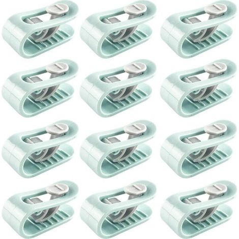 SABIR 12 Pièces Clip Housse de Couette, Clips de Housse de Couette, Clip Drap de Lit,Anti-dérapant sans Aiguille Clip de Fixation Literie Accessoires (Green) (1/5)