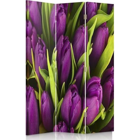 Paravento bilaterale 360, Tulipani viola - 110x170 (1/5)