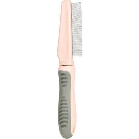 Knotenfreier Kamm für Katzen und Hunde, 78 dichte rosa Zinken, effektiver Entwirrer für das Fell, Anti-Haarausfall-Bürste für Haustiere.
