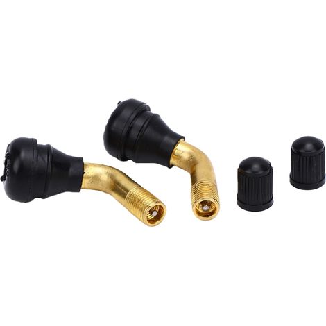 Tige de Valve PVR60 PVR70 coudée à 90 degrés, Base en caoutchouc à pression en laiton pour moto, Scooter, ATV (1/5)