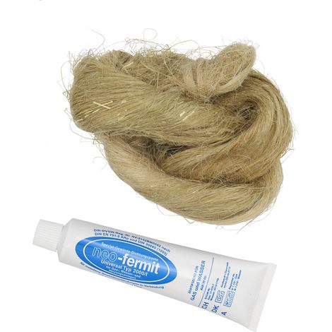 Fermit Dichtungsset Neo Fermit 90 g Tube und 50 g Mazzoni-Flachs Zopf
