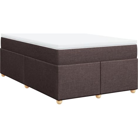 Lit double Lit adulte Sommier à lattes de lit avec matelas Marron foncé 120x200 cm