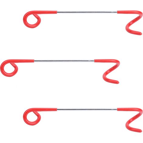 3 Pièces Crochet Double Usage en Forme de S pour Tente de Camping, Lampe à Vapeur Multifonction, Rouge (1/5)