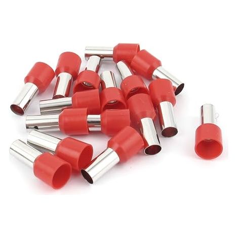 15 pièces 16mm2 Bornes à sertir pré-isolées rouge, Embout de câble, Embout de câblage, Cosse électrique, Fil à sertir, Connecteur à sertir, Terminal 6 AWG (1/2)