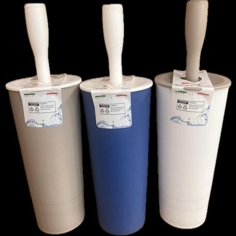 Cleafe - Set Portascopino Bagno Wc Toilette Con Scopino Completo In Plastica Vari Colori -