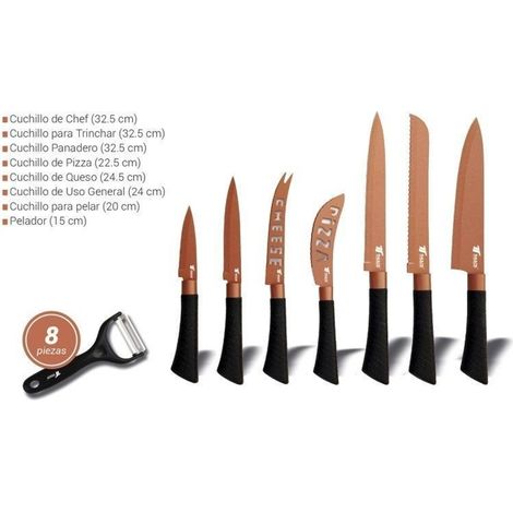 Ensemble de 8 couteaux de cuisine forgés en acier inoxydable de haute précision avec manche ergonomique  Offre exclusive