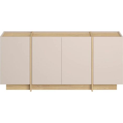 CALICOSY - Buffet 4 portes décor cachemire et chêne L180 cm ONYX (1/5)