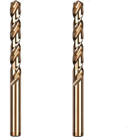 Bardusch Lot de 2 forets hélicoïdaux HSS Cobalt pour perçage sur métal dur, acier inoxydable, métal (9,5 mm) (1/5)