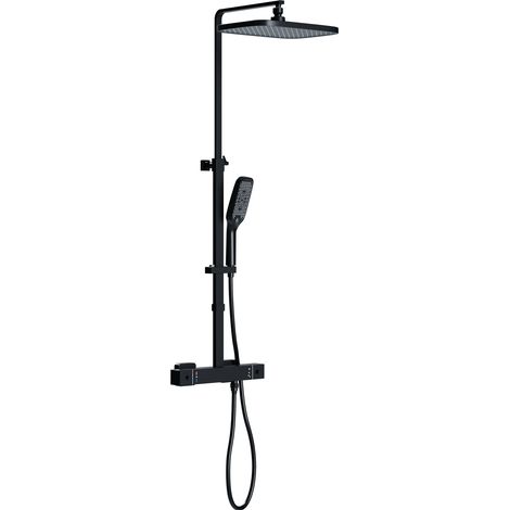 Duschsäule Bernstein Thermostat 3011 PRO Schwarz inkl. Handbrause & Regenduschkopf (1/5)