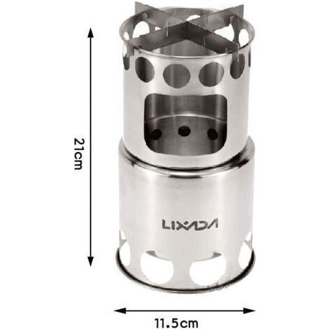 Lightweight Portable Stainless Steel Wood Stove for Outdoor Cooking, Picnic, Camping (1/5)